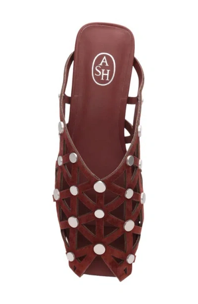 Ash Bone Embellished Open Toe Mule In Multi