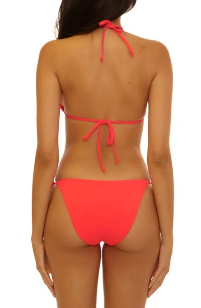 Becca Color Code Side Tie Bikini Bottoms In Red