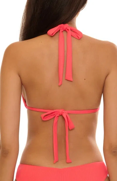 Becca Modern Edge Bikini Top In Red