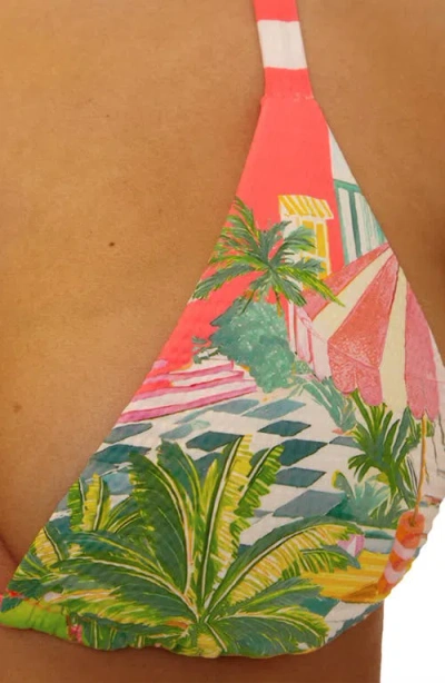 Becca Miami Beach Reversible Triangle Bikini Top In Multi