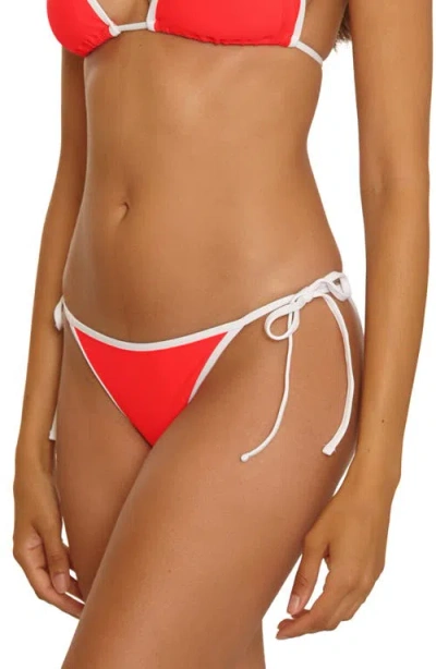 Becca Sport Mode Demi Basic Tie Side Bottom In Red