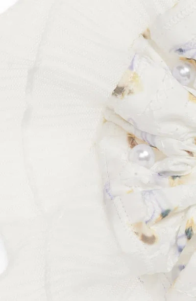 Bp. Pretty Plissé Scrunchie In White