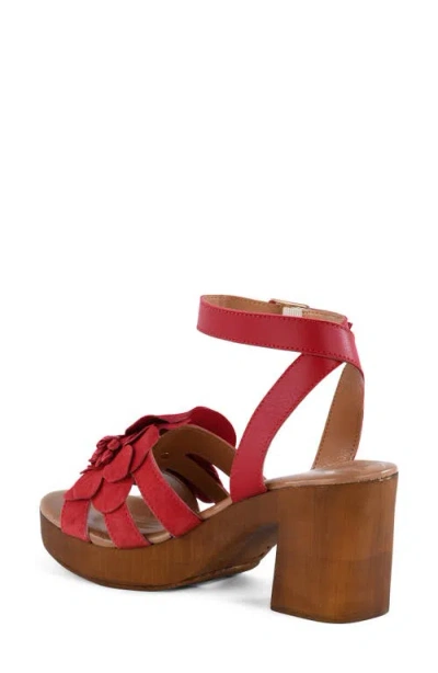 Seychelles Chasing Sunsets Ankle Strap Platform Sandal In Red