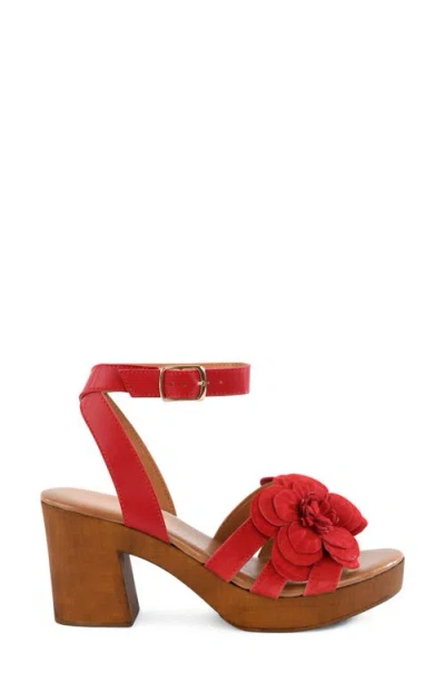 Seychelles Chasing Sunsets Ankle Strap Platform Sandal In Red
