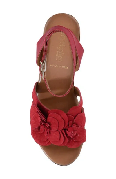 Seychelles Chasing Sunsets Ankle Strap Platform Sandal In Red