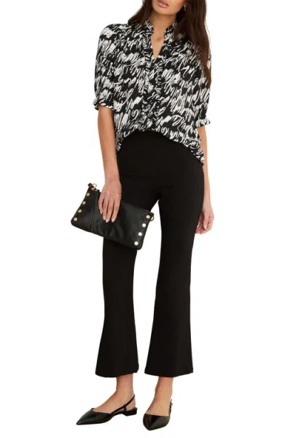 Nic + Zoe Nic+zoe Cursive Print Chiffon Top In Multi
