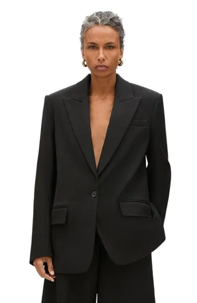 Another Tomorrow Oversized Tailored Jacket In Black