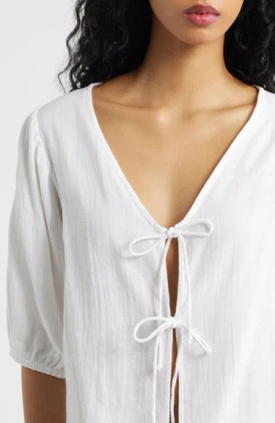 Rip Curl Vibe Surf Tie Front Top In White