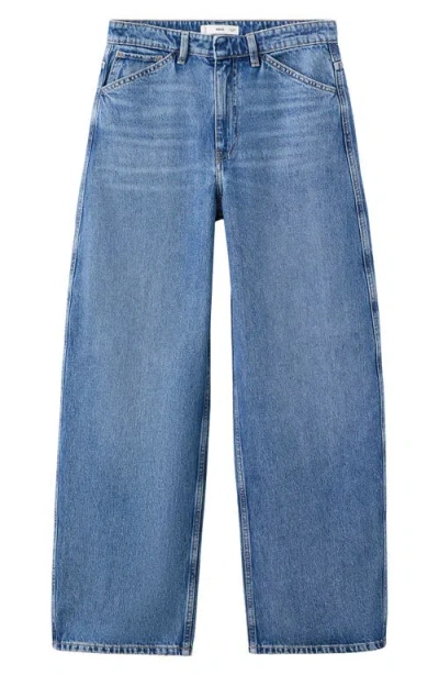Mango Mid Rise Balloon Jeans In Blue