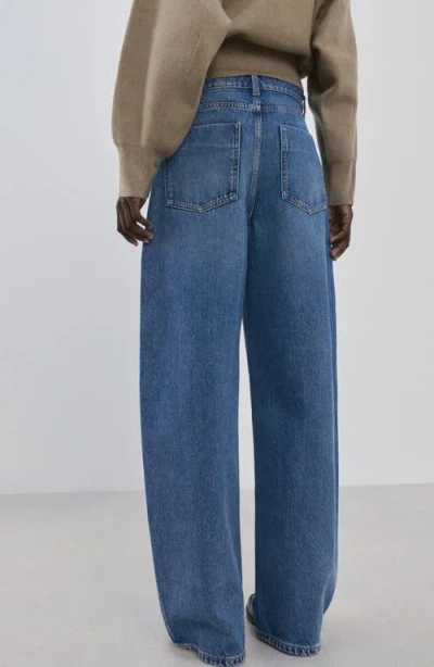 Mango Mid Rise Balloon Jeans In Blue