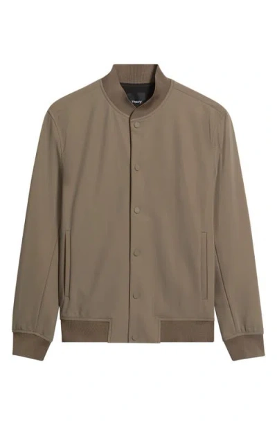 Theory Murphy Bomber Jacket In Precision Ponte In Brown