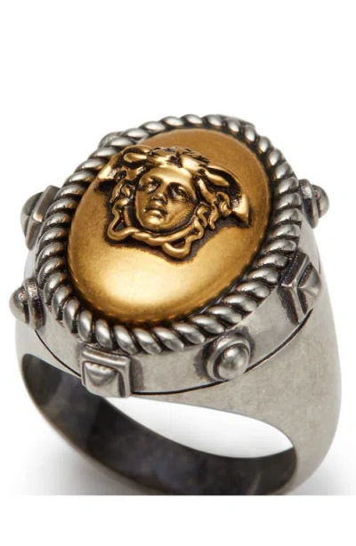 Versace First Line Tivoli Ring In Pattern