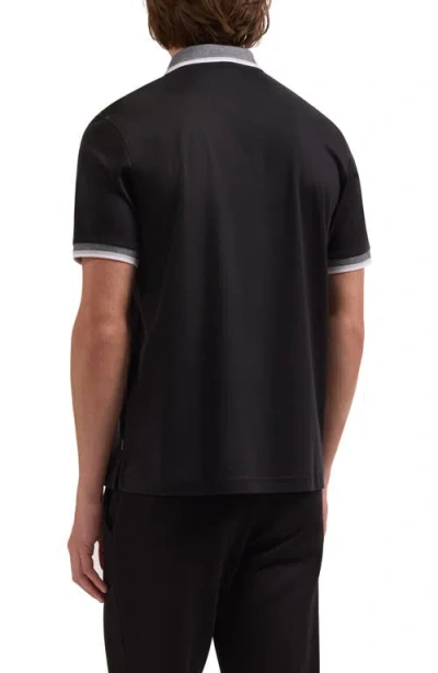 Bugatchi Quarter Zip Polo In Black