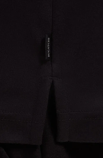 Bugatchi Quarter Zip Polo In Black