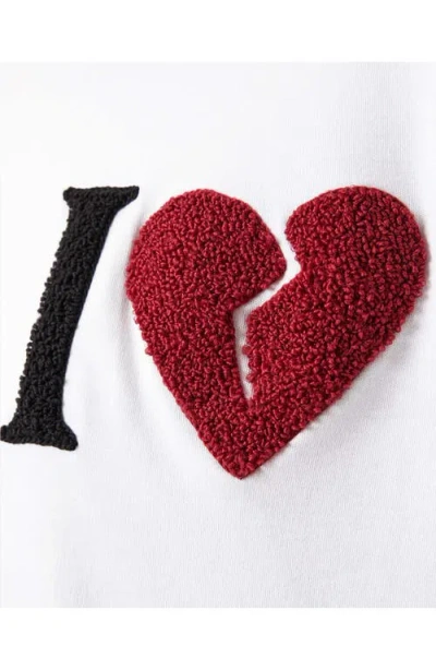 Allsaints Womens Optic White Heart Etta Heart-embroidered Cotton T-shirt Xs In White