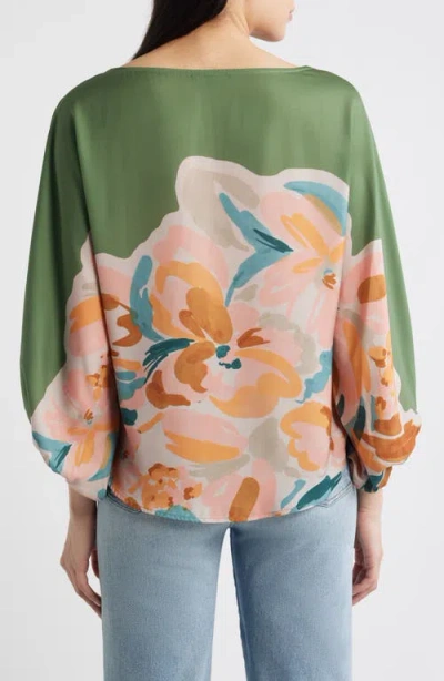 Wit & Wisdom Placement Print Peasant Top In Multi