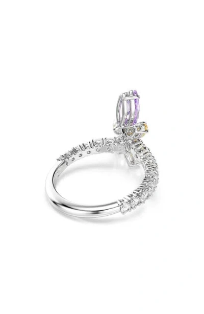 Swarovski Multicolor Crystal Ring In Pattern