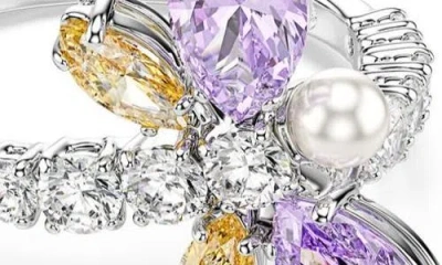 Swarovski Multicolor Crystal Ring In Pattern