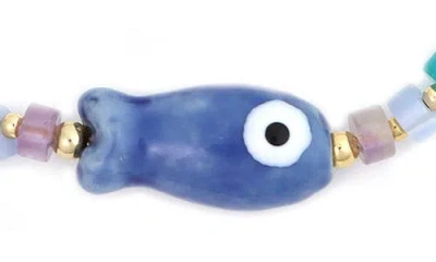 Panacea Beaded Fish Bracelet In Multi