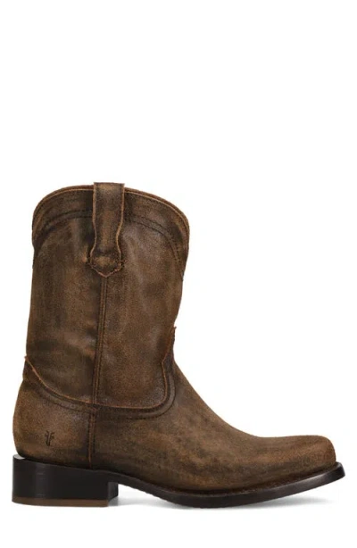 Frye Duke Roper Pull-on Plain Toe Boots In Brown