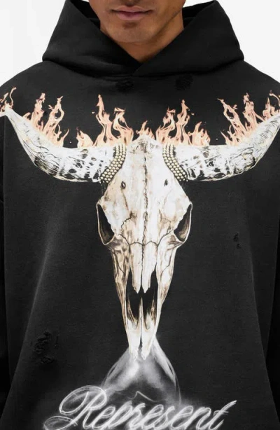 Represent Stylish Stained Sweater For Men In Black