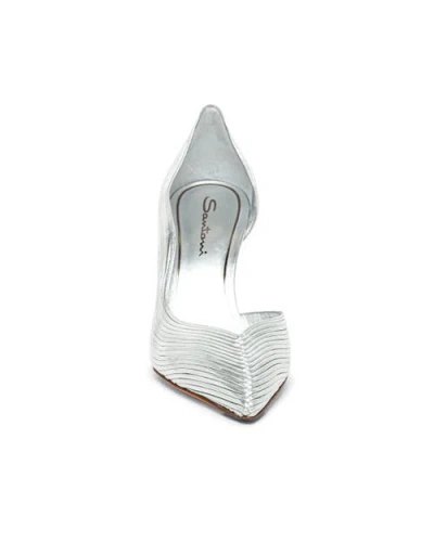 Santoni Leather High-heel Pump In Silver