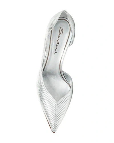 Santoni Leather High-heel Pump In Silver