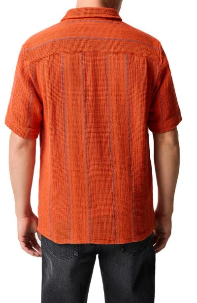 Rodd & Gunn Point Break Regular Fit Short Sleeve Shirt In Orange