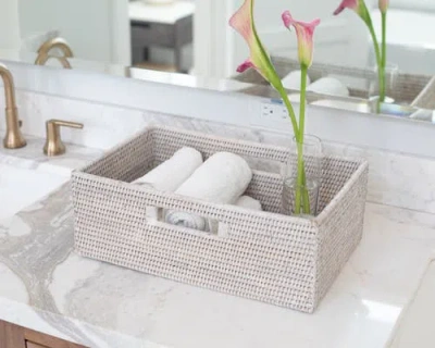 Artifacts Trading Company ™ Artifacts Rattan Rectangular Shelf Basket With Side Handles In Neutral