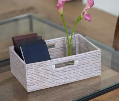 Artifacts Trading Company ™ Artifacts Rattan Rectangular Shelf Basket With Side Handles In Neutral