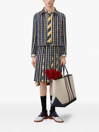Thom Browne Repp Striped Tweed Jacket In Pattern