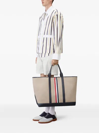Thom Browne Oversized Tool Tote Bag In Neutral