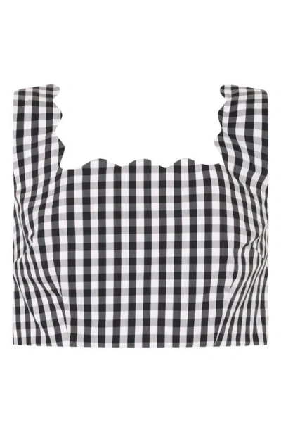 Milly Mia Gingham Sleeveless Top In Black