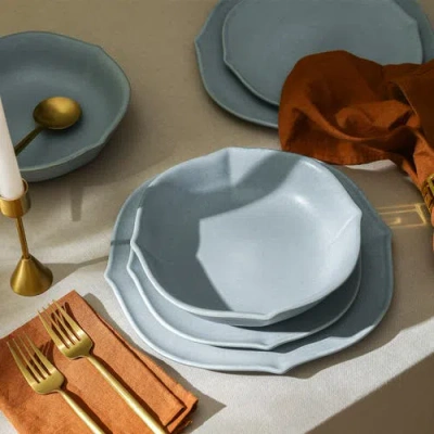 Stone Lain Baskerville Stoneware 12-piece Dinnerware Set In Blue