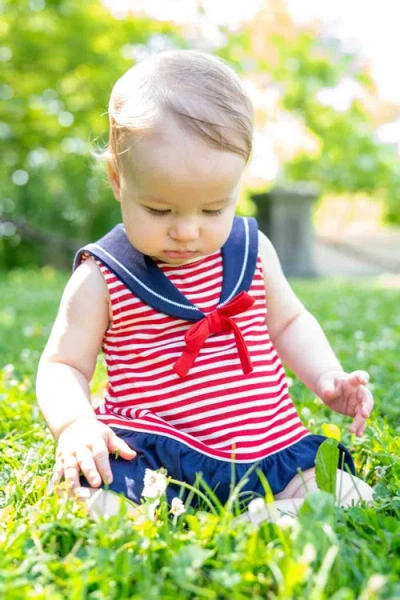 Florence Eiseman Stripe Knit Romper With Sailor Collar In Red