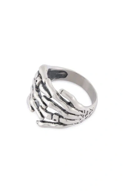 Serge Denimes Skeleton Hands Ring In Silver