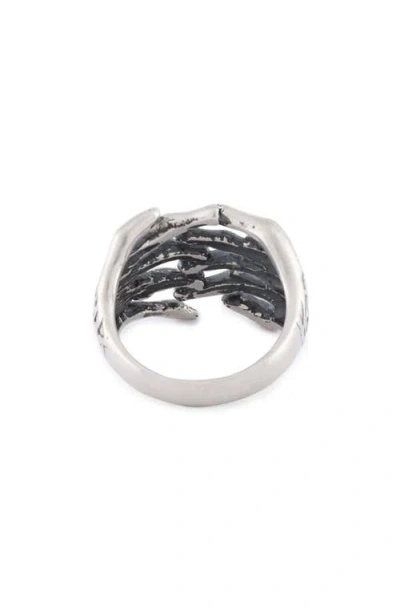 Serge Denimes Skeleton Hands Ring In Silver
