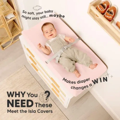 Keababies 2-pack Isla Changing Pad Covers In Pink