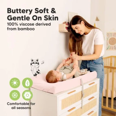 Keababies 2-pack Isla Changing Pad Covers In Pink