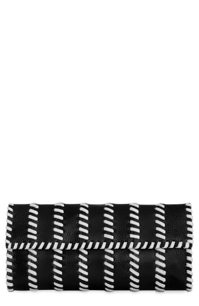 Rebecca Minkoff Whipstitch Patchwork Leather Clutch In Black