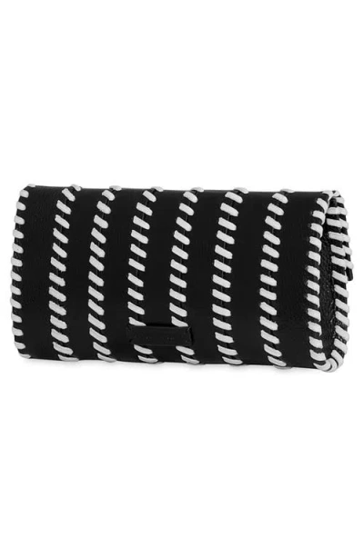 Rebecca Minkoff Whipstitch Patchwork Leather Clutch In Black