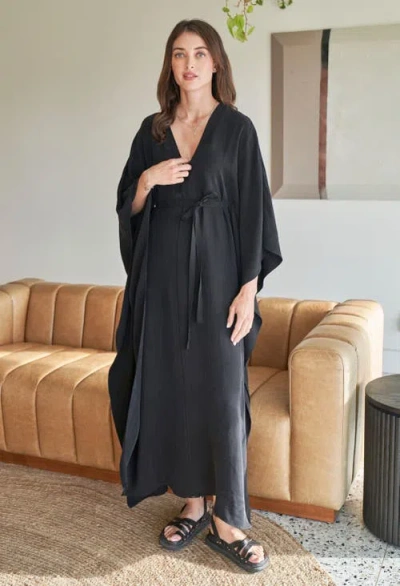Ocean + Main Ocean+main Belted Caftan In Black