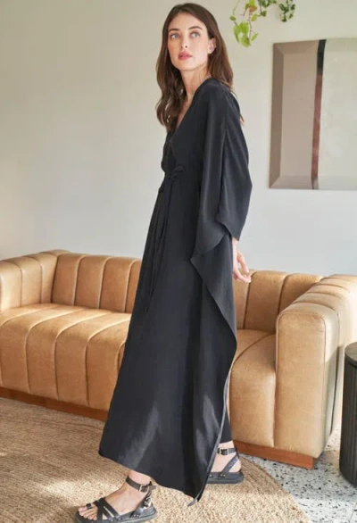 Ocean + Main Ocean+main Belted Caftan In Black