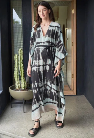 Ocean + Main Ocean+main Cupro Caftan In Gray