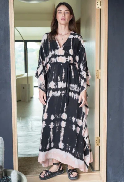 Ocean + Main Ocean+main Cupro Caftan In Black