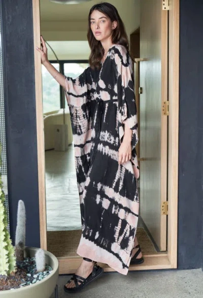 Ocean + Main Ocean+main Cupro Caftan In Black