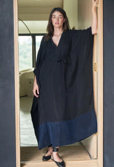 Ocean + Main Ocean+main Belted Caftan In Blue