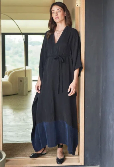 Ocean + Main Ocean+main Belted Caftan In Blue