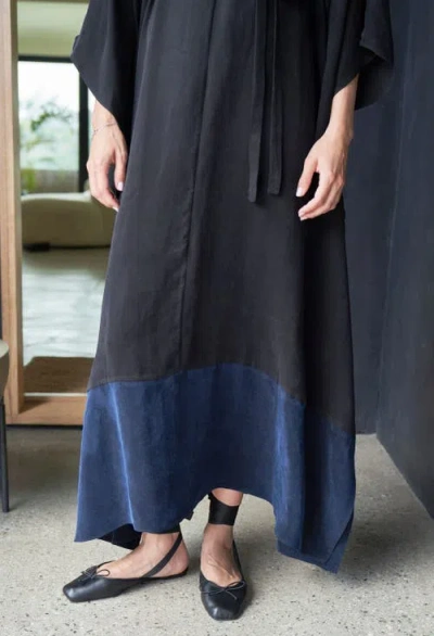 Ocean + Main Ocean+main Belted Caftan In Blue