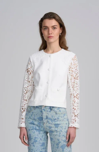 Elle Collection Lace Satin Jacket In Multi